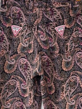 Guess| Vintage 80s Gorgeous Pink & Black Paisley Mom Style Tapestry Jeans Sz 28